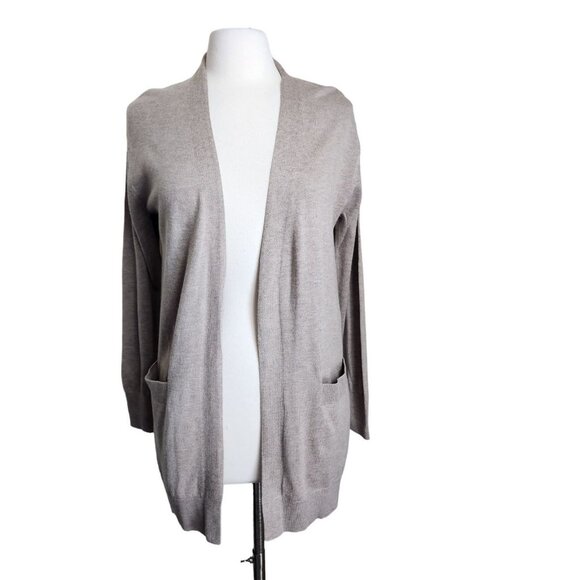 Luxury Premier Collection Small Tan Cashmere Wool Blend Open Cardigan Pockets - Picture 13 of 13